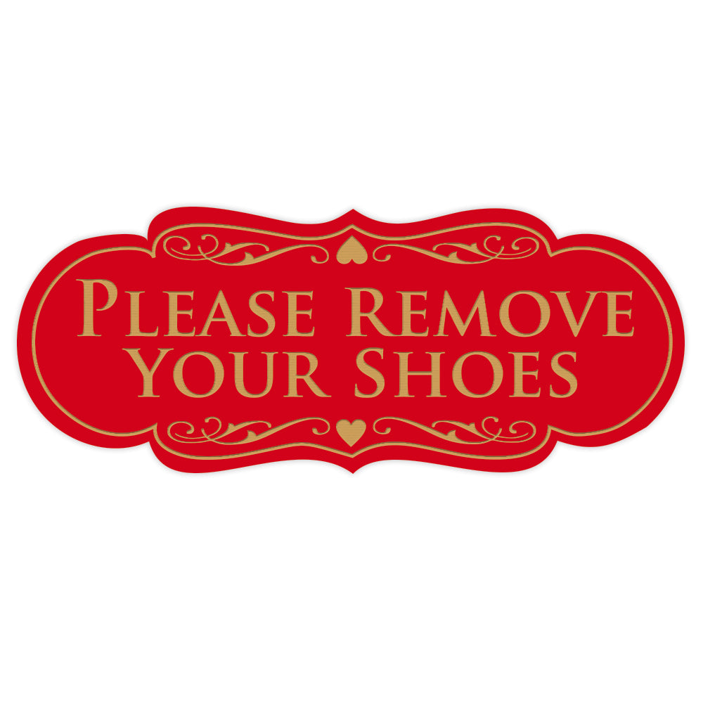 Please Leave Your Footwear Outside | Red Shoes Sign